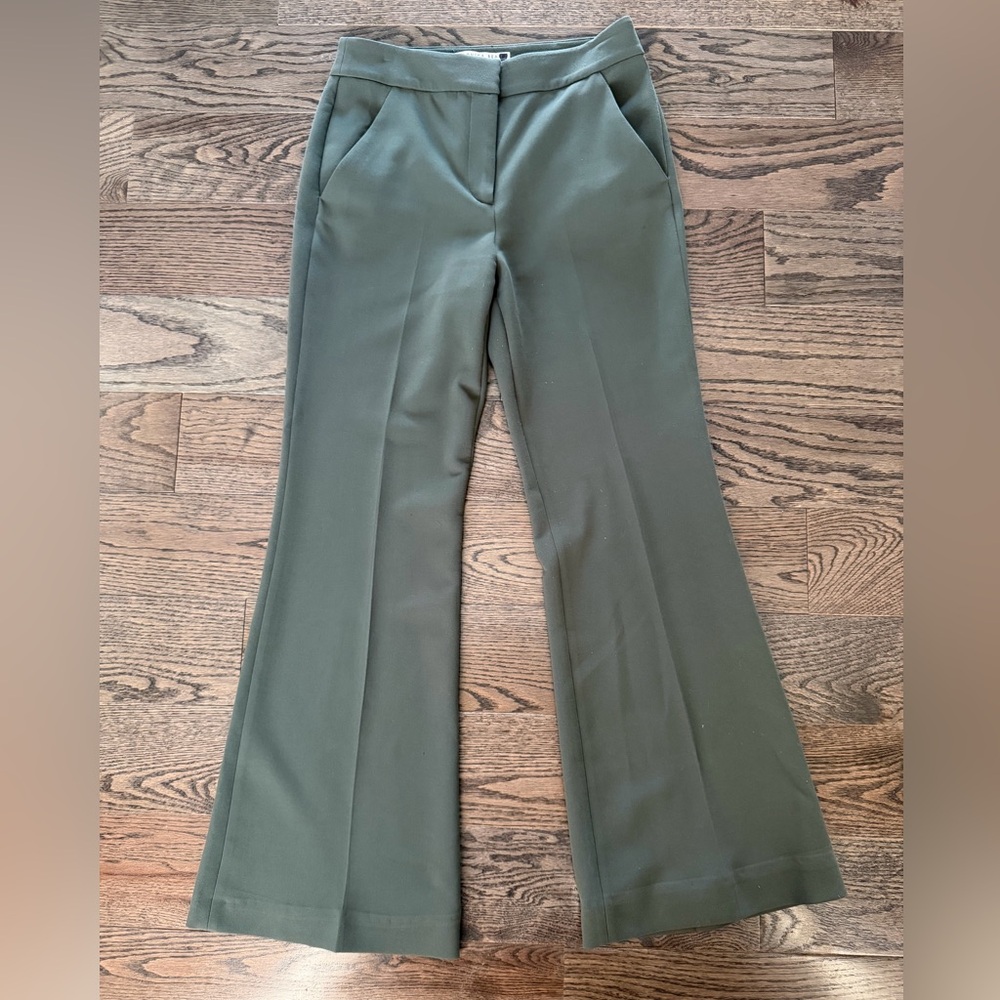 Veronica Beard Olive Flare Pants